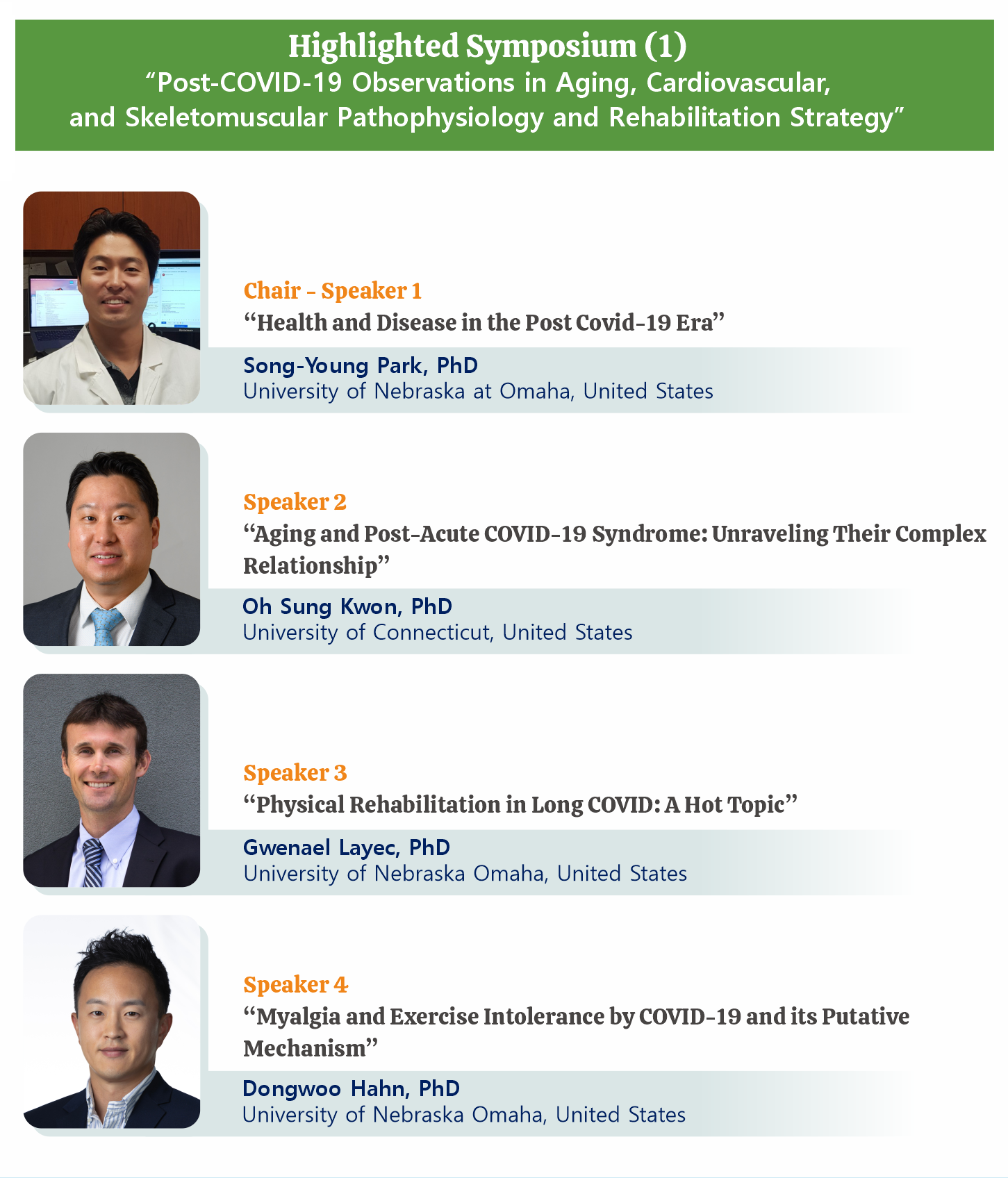 A Highlighted Symposium on: Post-COVID-19 Observations in Aging, Cardiovascular, and Skeletomuscular Pathophysiology and Rehabilitation Strategy