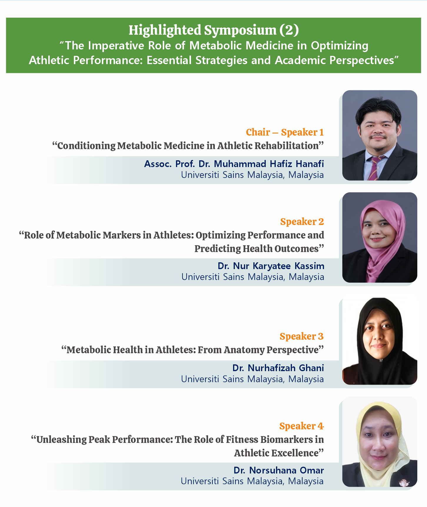 Highlighted Symposium (2) — Speakers 1–4