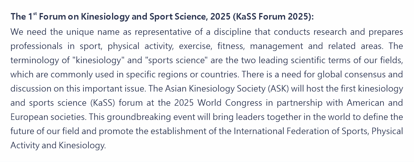 The 1st Forum on Kinesiology and Sport Science, 2025 (KaSS Forum 2025)