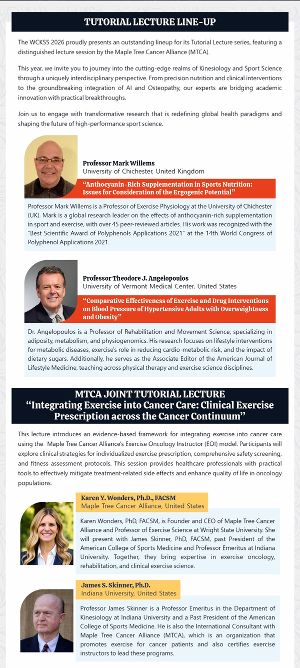 TUTORIAL LECTURE LINE-UP