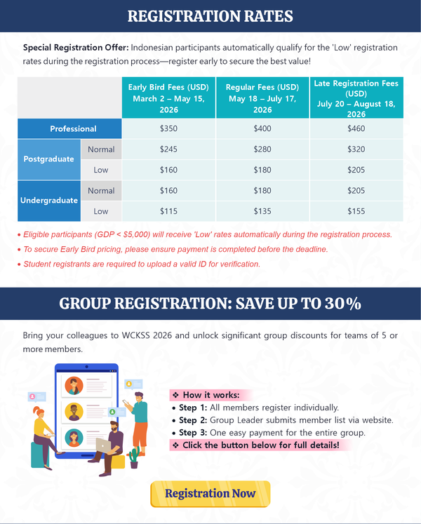 Registration Rates and Group Registration: Save up to 30%